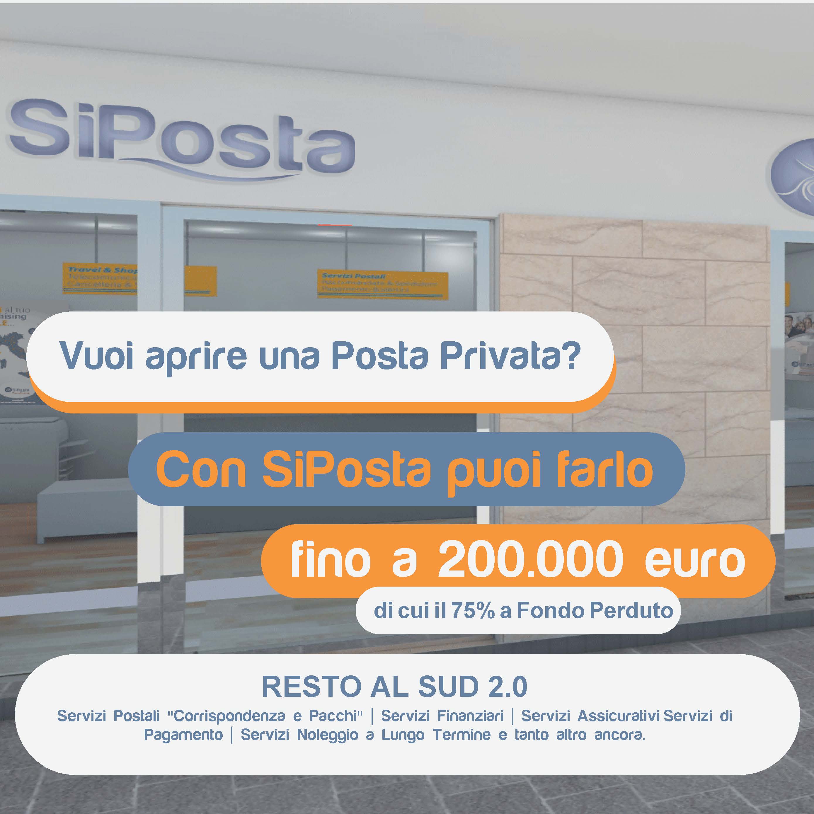 Resto al Sud 2.0 Invitalia apri la tua posta privata in franchising con SiPosta