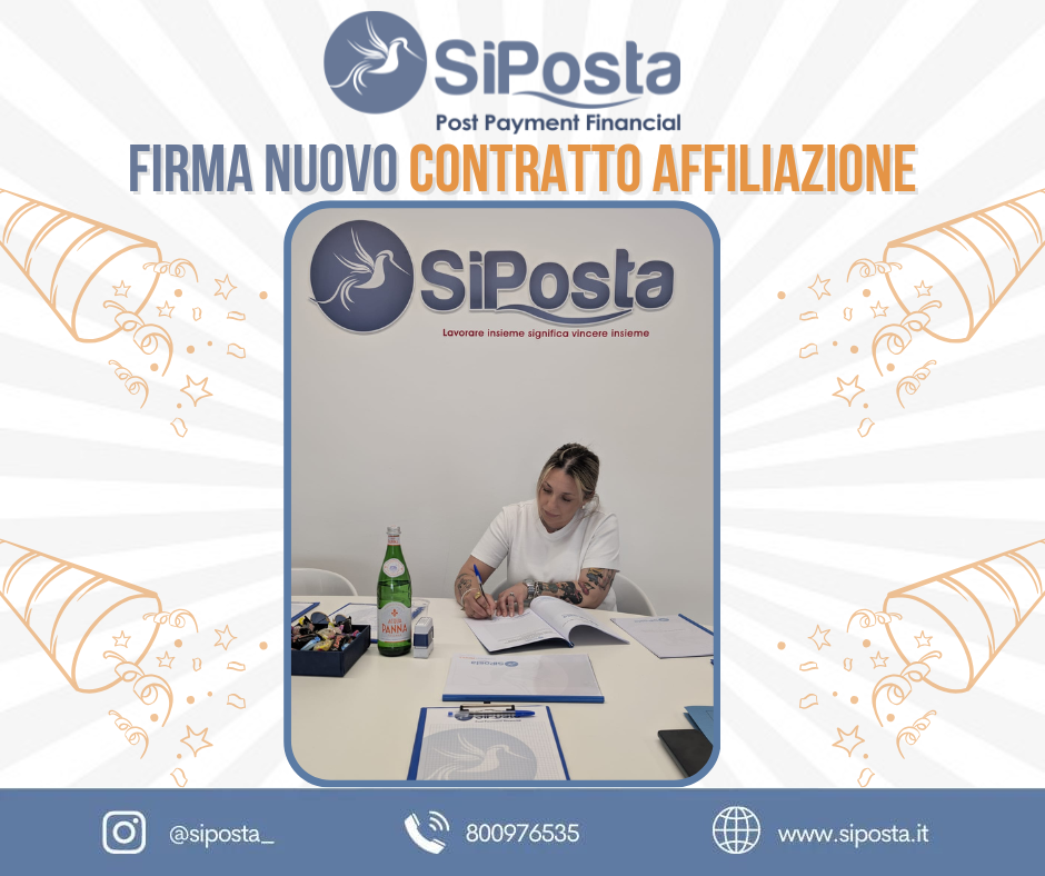 Nuova firma in SiPosta: sottoscritto un contratto di affiliazione 
