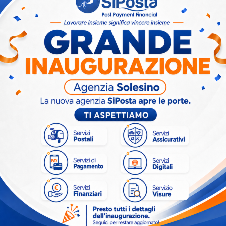 SiPosta il 8 Agosto inaugurazione Solesino 
