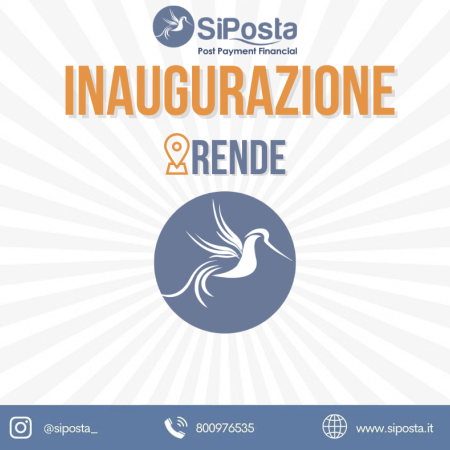 SiPosta il 30 Ottobre inaugurazione Rende